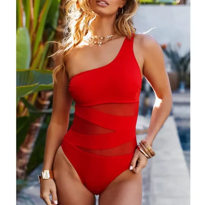 Maillot de bain une pièce sexy en résille pour femme