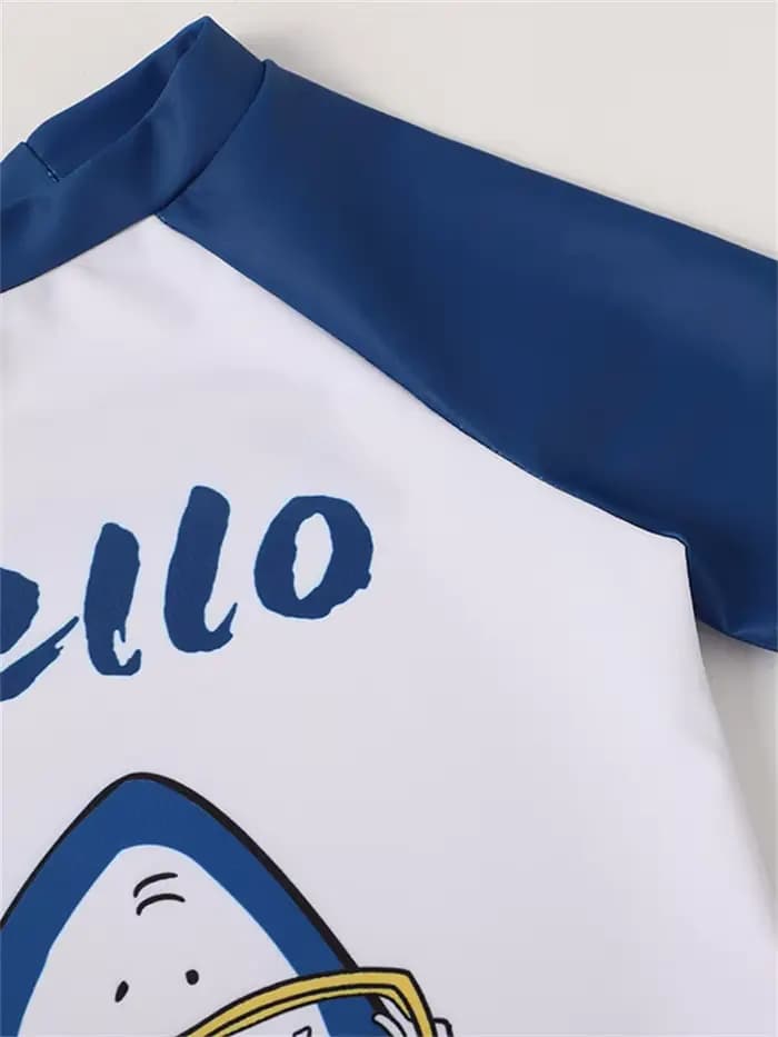Maillot de bain enfant garçon 2026 Nouveau motif requin Manches courtes