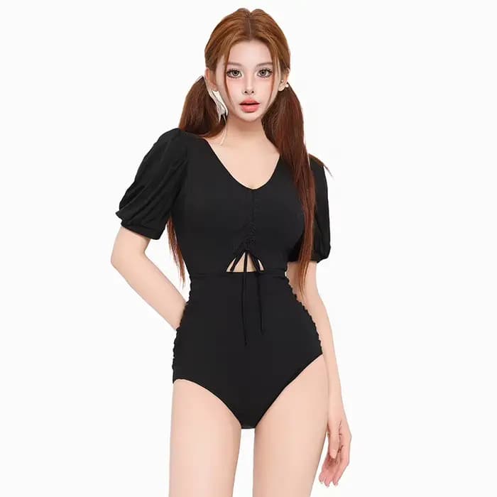 Maillot de bain une pièce froncé sur le devant pour femme