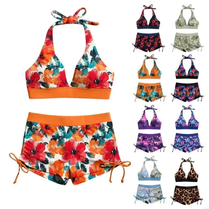 Maillot bain coloré deux pièces respirant pour femmes