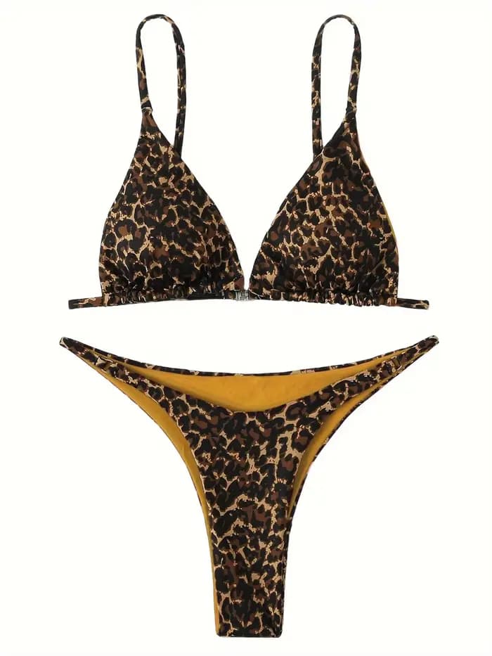 Maillot de bain imprimé léopard pour femme