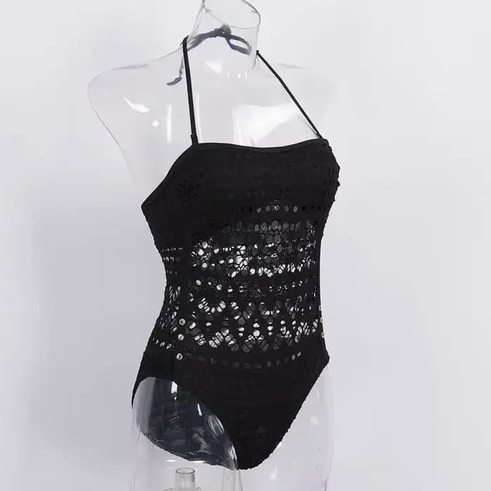 Maillot de bain une pièce noir, grande taille 3XL, sexy, amissié, batterie solide, monokini, pour femmes, vêtements d'été, pour la plage, 2023