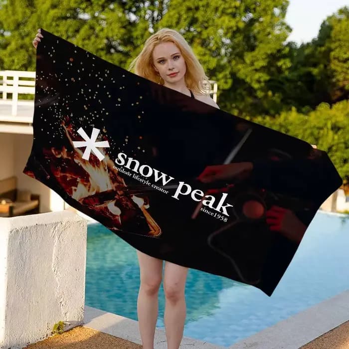 Serviette de plage colorée avec logo S-Snows pour fille, en microfibre, séchage rapide, sans sable, pour yoga, spa, gym, piscine