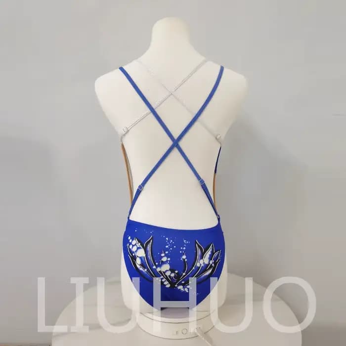 Maillot de bain synchronisé avec strass, robe de compétition pour filles, BD8056