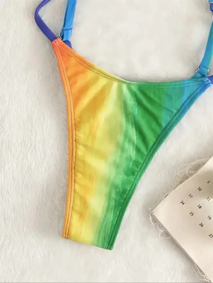 Maillot de bain une pièce imprimé arc-en-ciel