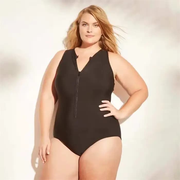 Maillot de bain une pièce noir pour femmes
