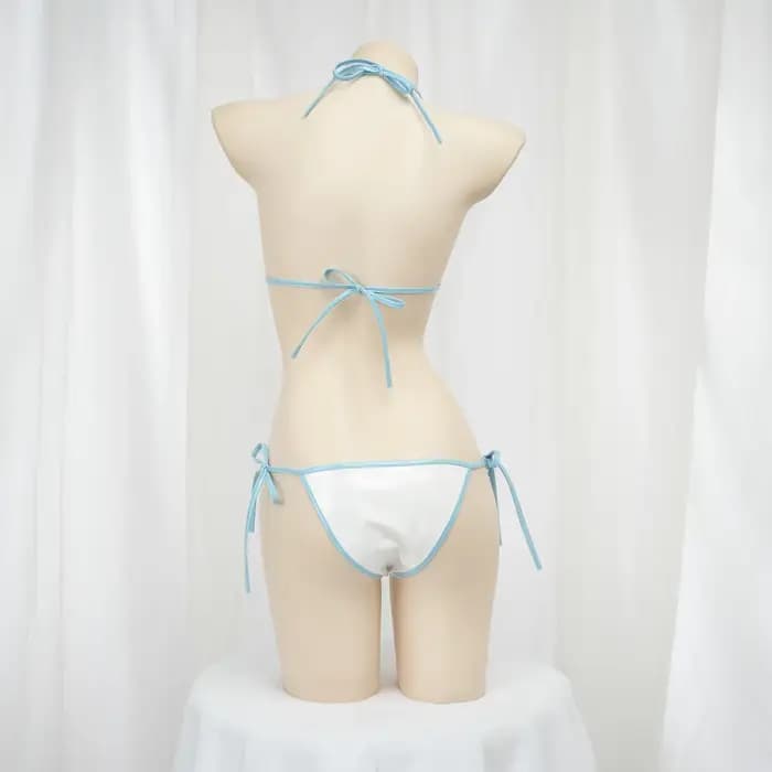 Anime japonais mignon fille Cosplay Costume en cuir Bikini ensemble Mini sous-vêtements dos nu pansement vêtements de nuit dessin animé maillot de bain tenues