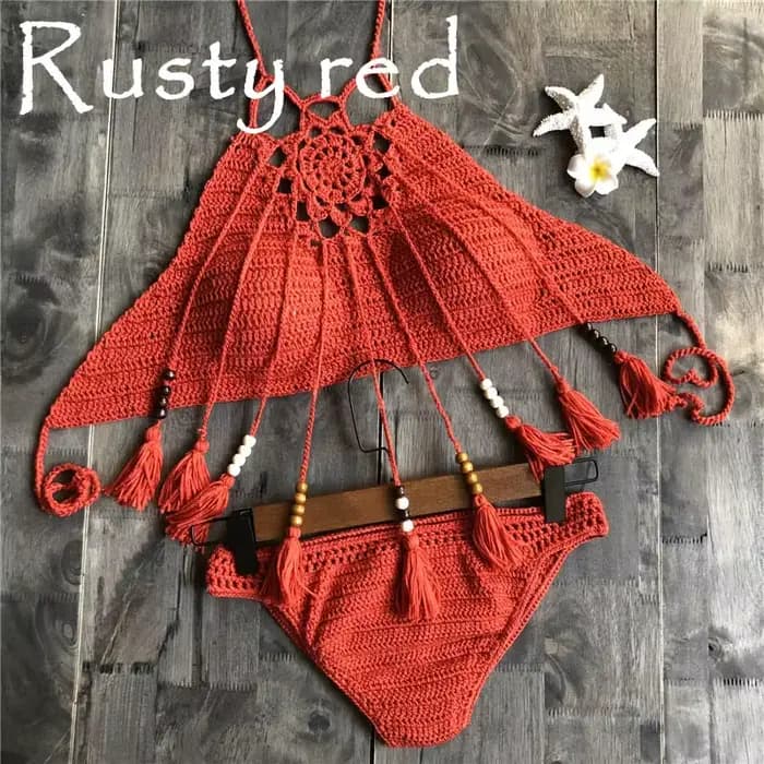 Women Knitted Swimwear Sexy Bikini 2pcs Swimsuit Female Push Up Brazilian Biquini Bathing Suit Thong Bather
