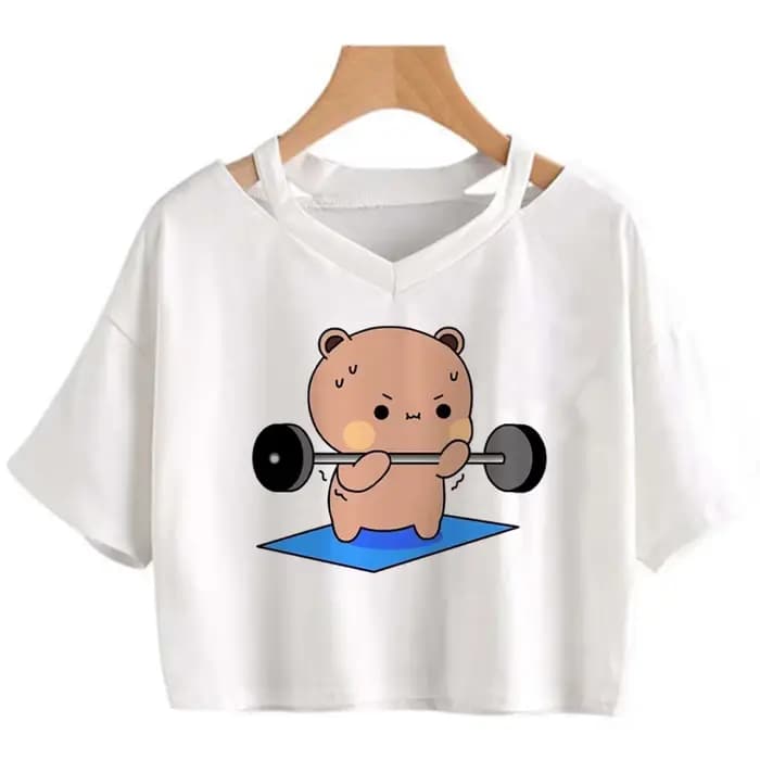 Haut court graphique à la mode pour femmes, t-shirts, manga, hippicopter, Kawai, Bubu Dudu, Trash