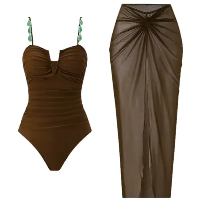 Nouvelle Collection 2026 : Maillot de Bain Une Pièce Amincissant avec Robe de Plage Intégrée pour Femme – Haute