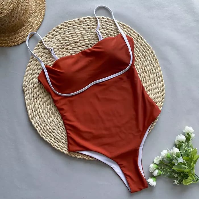 DEAK Push Up brésilien femmes coupe haute une pièce maillots de bain 2025 femme Patchwork Swimwewar Biquini licou maillot de bain maillots de bain