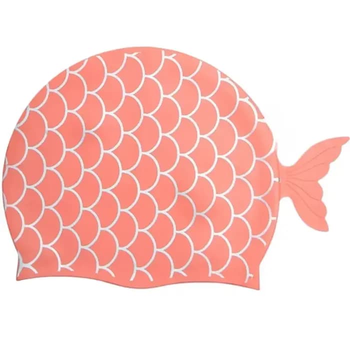 Bonnet de bain imperméable avec queue de poisson pour enfants