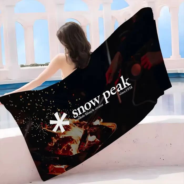 Serviette de plage colorée avec logo S-Snows pour fille, en microfibre, séchage rapide, sans sable, pour yoga, spa, gym, piscine