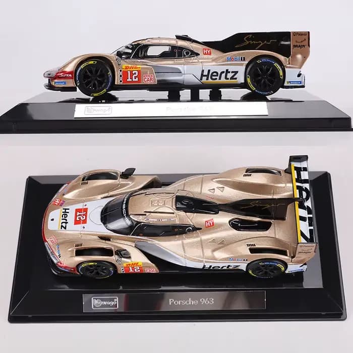 Burago 1:43 Porsche 963 Le Mans voiture de course 24 heures modèle de voiture en alliage