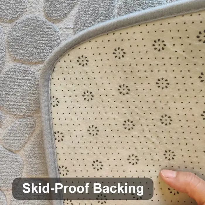 Tapis de bain en velours antidérapant 3D, pavé en relief, paillasson absorbant, pour porte, lavage en Machine, séchage rapide