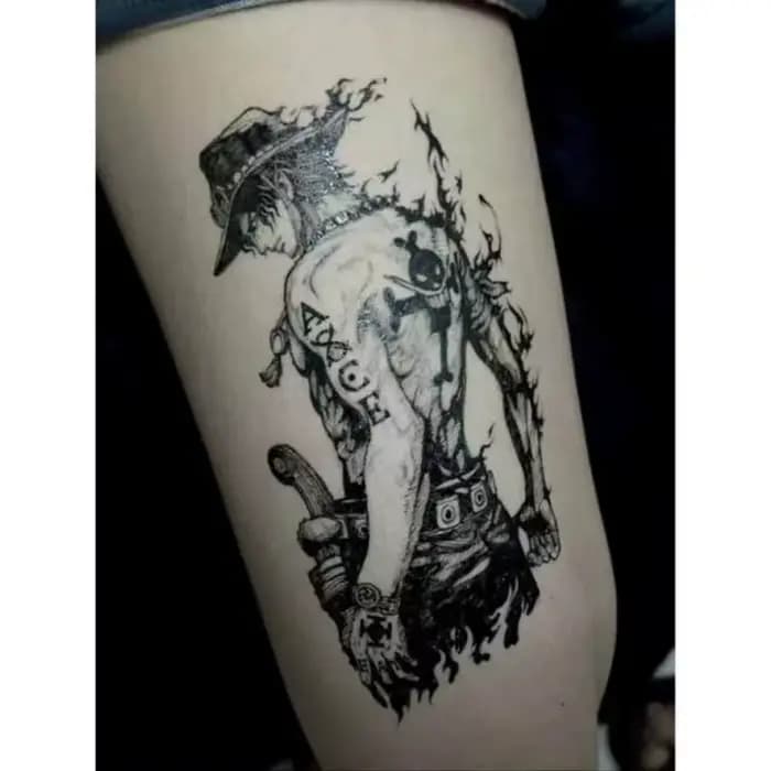 Nouveau Patch Tatouage Coloré Anime One Piece Luffy Durable et Imperméable
