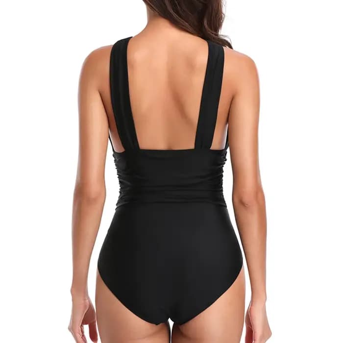 Maillot de bain une pièce découpé pour l'été, dos croisé, push-up, monokini, maillot de bain uni pour femme