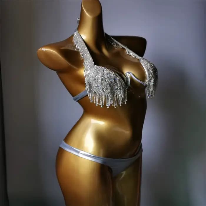 Maillot de bain avec pierres siamoises pour femmes mûres