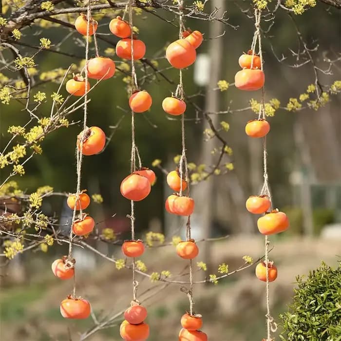 8 fruits Simulation kaki fruits Orange réaliste artificiel kaki plastique 80cm kaki pendentif décoration de plafond