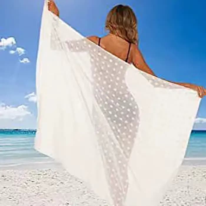 Paréo de plage multicolore tendance en mousseline sexy, longue robe de vacances pour femme