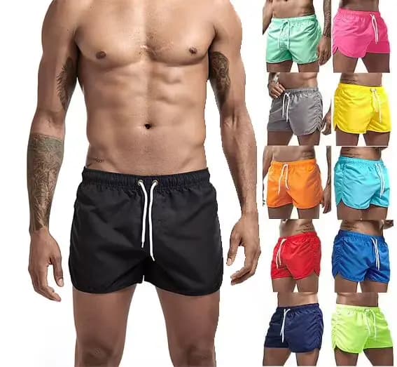 Short de bain noir pour homme, maillot de bain, proximité, cordon de serrage, document solide, séchage rapide, course à pied, piscine, classique, sport décontracté, été