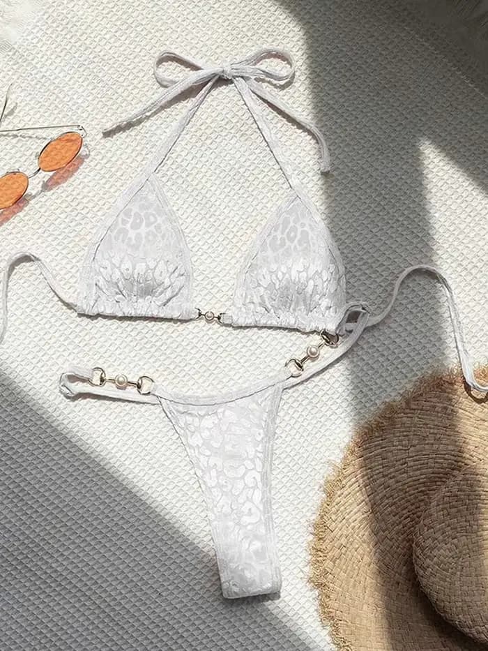 Léopard Bikinis ensemble Sexy à lacets Bikini ensembles maillot de bain maillots