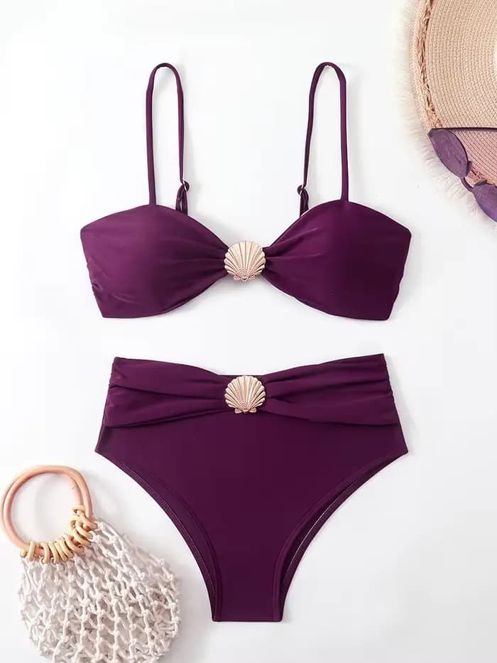 Bikini taille haute pour femmes, maillot de bain deux pièces, bandeau, vêtements de bain pour femmes, tendance 2026, ensembles de bikinis, vêtements de plage brésiliens