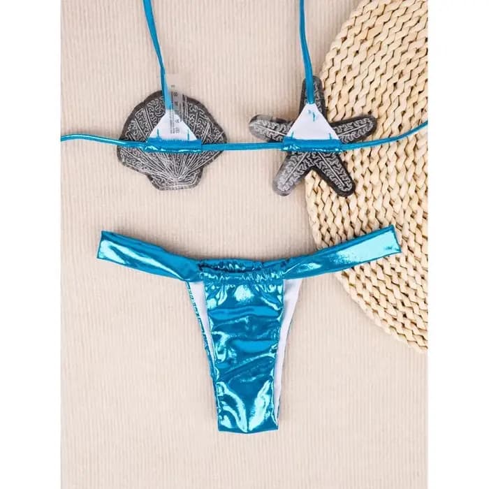 Ensemble de bikini étoile de mer à sequins brillants pour femme