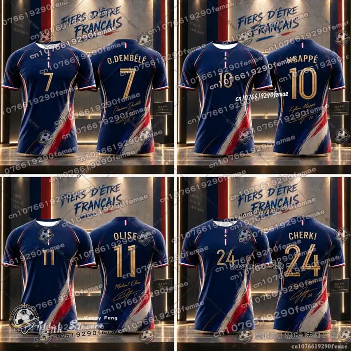 Maillot de football édition spéciale France pour enfants et adultes – Léger, respirant, séchage rapide, confortable, sport et décontracté