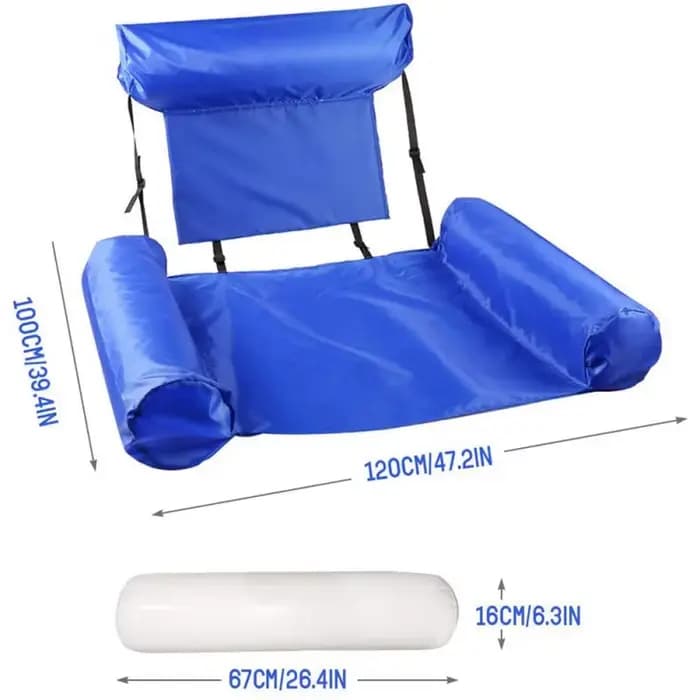 Matelas d'eau gonflable pliable 1 pièce, flotteur de piscine, hamac, chaise longue, accessoire de sport aquatique pour la plage