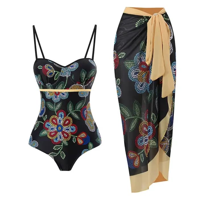 Maillot de bain une pièce à bretelles avec robe de plage 2026