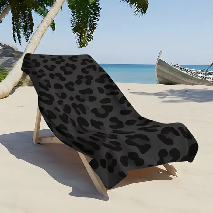 1 serviette de plage léopard noir et blanc, ultra-douce, séchage rapide, style chic, idéale pour la natation, les voyages, les loisirs, la plage, la piscine, l'été et les activités de plein air