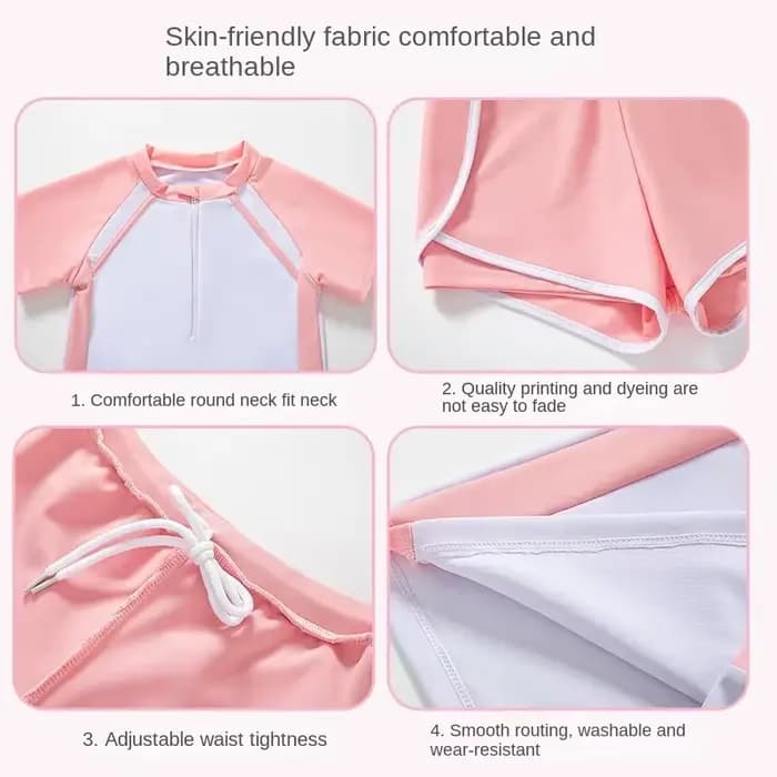 Maillot de bain à manches courtes pour filles