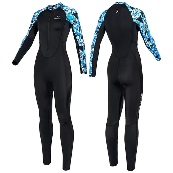 Femmes corps complet maillot de bain anti-éruption Lycra mince combinaison une pièce maillots de bain fermeture éclair à manches longues plongée peau maillots de bain protection solaire
