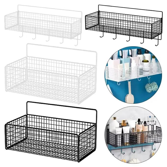 Grille de rangement pour salle de bain, Type Suspension, étagère murale pour shampoing, Gel douche, maquillage, organisateur de salle de bain, 1 pièces