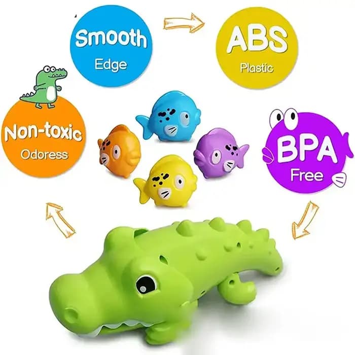 Nouveau jouet de bain crocodile créatif-amusant jeu d'eau pour bébé et jeu de pêche pour les enfants, jouet d'apprentissage éducatif pour le développement du bain