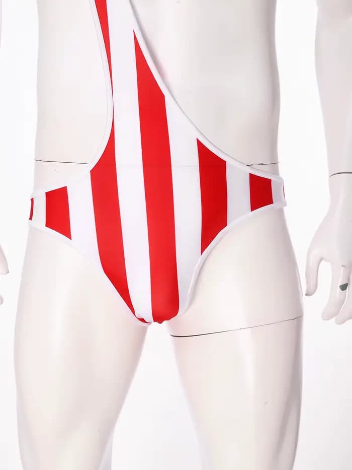 Maillot de bain une pièce pour hommes, Mankini à séchage rapide, body rayé à une épaule, maillot de bain pour la plage, la piscine, le bain au soleil, les sports aquatiques