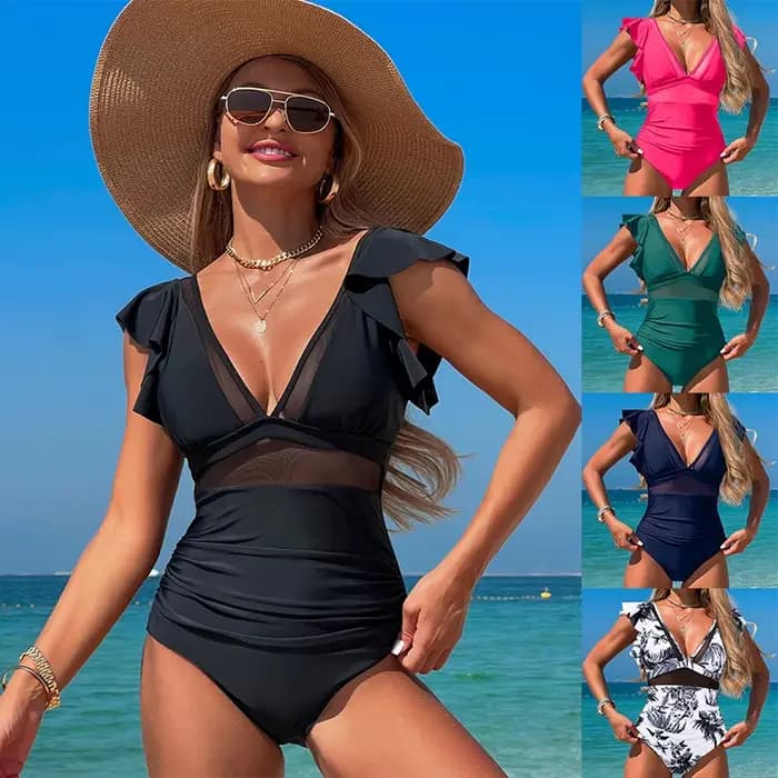 Maillot de bain une pièce froncé