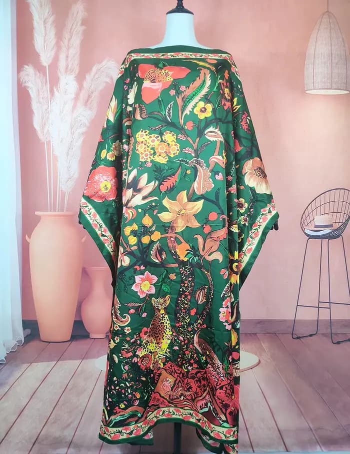 Robe caftan imprimée musulmane pour femmes, cover-up surdimensionné, bikini américain, élégant, été, adt Abaya