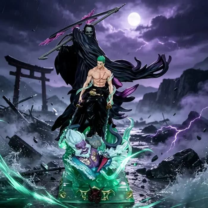 Figurine d'action One Piece Death Zoro de 22,5 cm/8,86 po, statue en PVC, modèle de collection, jouets, cadeaux