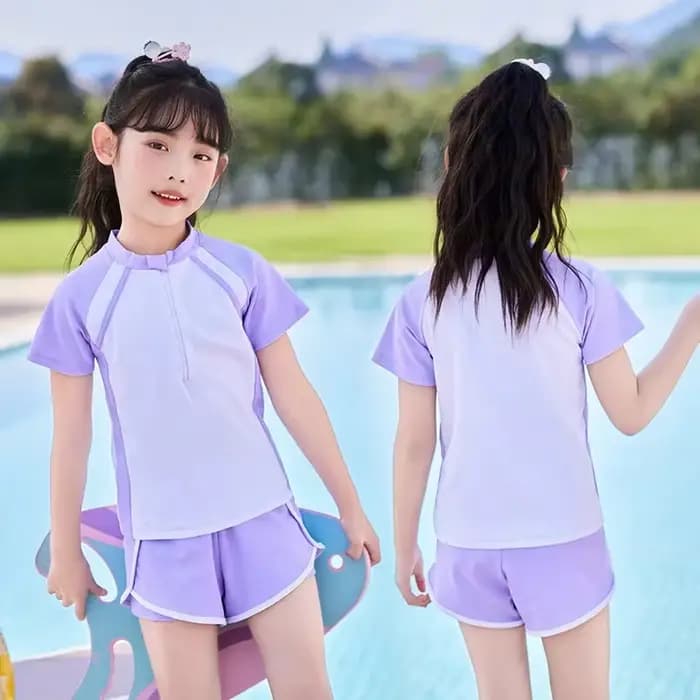 Maillot de bain à manches courtes pour filles