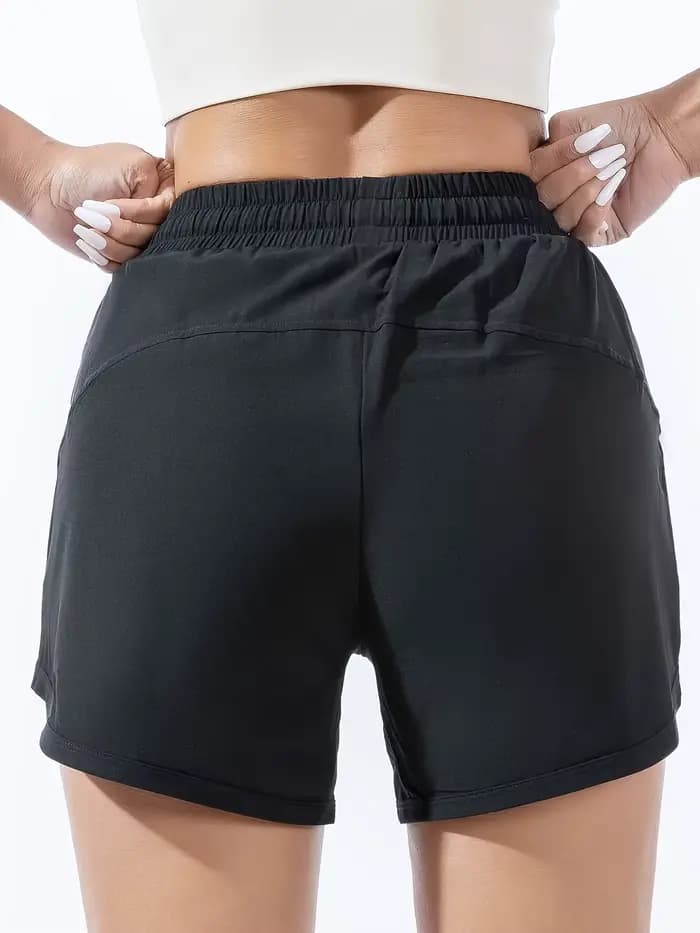 Shorts de sport pour femmes, séchage rapide, taille haute, effet push-up, 2-en-1, pour la course, l'entraînement et le yoga