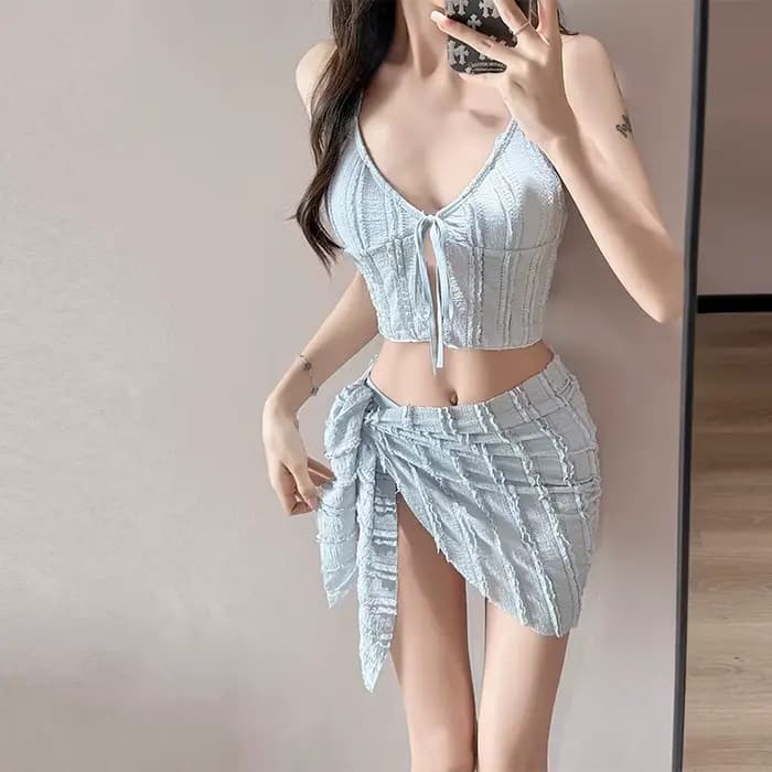 Women's Sexy Bikini Swimsuit Sensual Seaside Spa Vacation Separate Slimming 3 Pcs Belly Covering Swimwear High-end Feeling