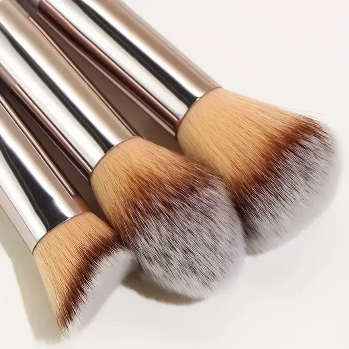 10 pièces Champagne or pinceaux de maquillage ensemble complet de fond de teint poudre libre Blush correcteur ombre à paupières ensemble professionnel
