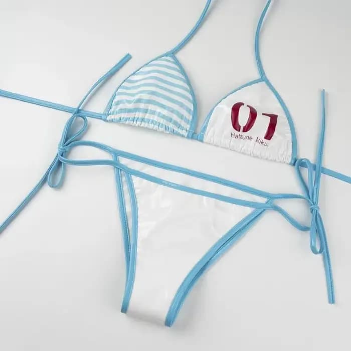 Anime japonais mignon fille Cosplay Costume en cuir Bikini ensemble Mini sous-vêtements dos nu pansement vêtements de nuit dessin animé maillot de bain tenues