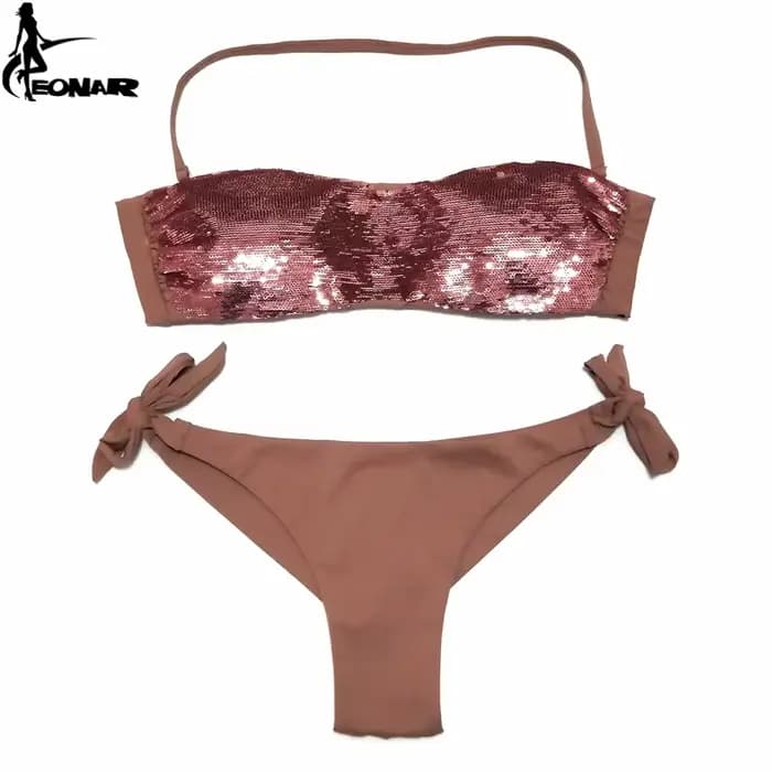 Maillot de bain à paillettes cousues pour femme
