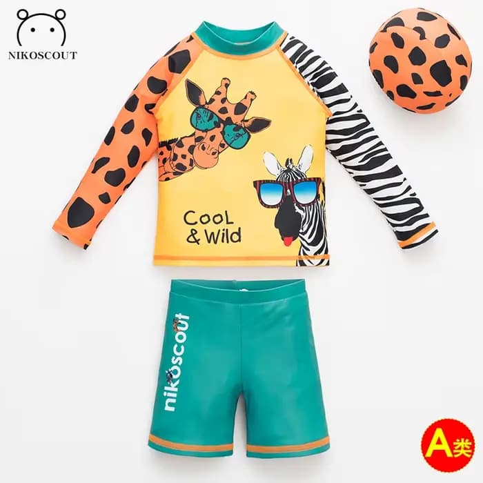Bas de maillot de bain pour enfants bébé Orange garçon 10 ans printemps chaud à manches longues protection solaire fendue séchage rapide maillot de bain pour enfants moyens et grands