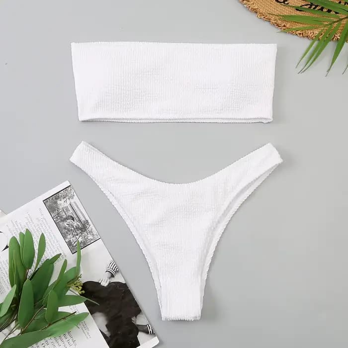 Velours Bikinis 2025 femmes brésilien Bandeau maillot de bain solide Sexy maillots