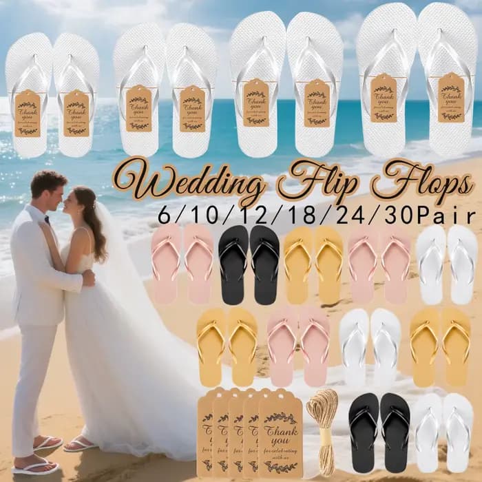 6-30 paires de tongs pour invités de mariage