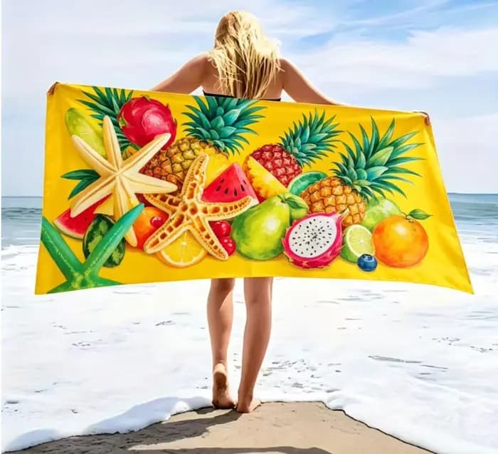 Serviette de plage à thème océanique